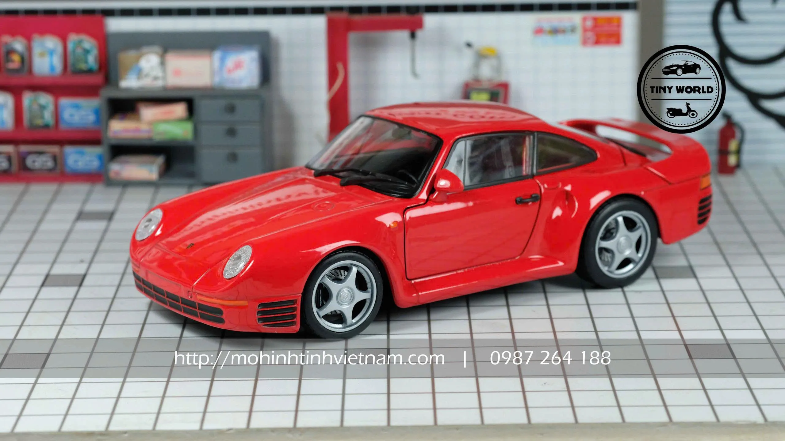 MÔ HÌNH Ô TÔ PORSCHE 959 (ĐỎ) 1:24 WELLY