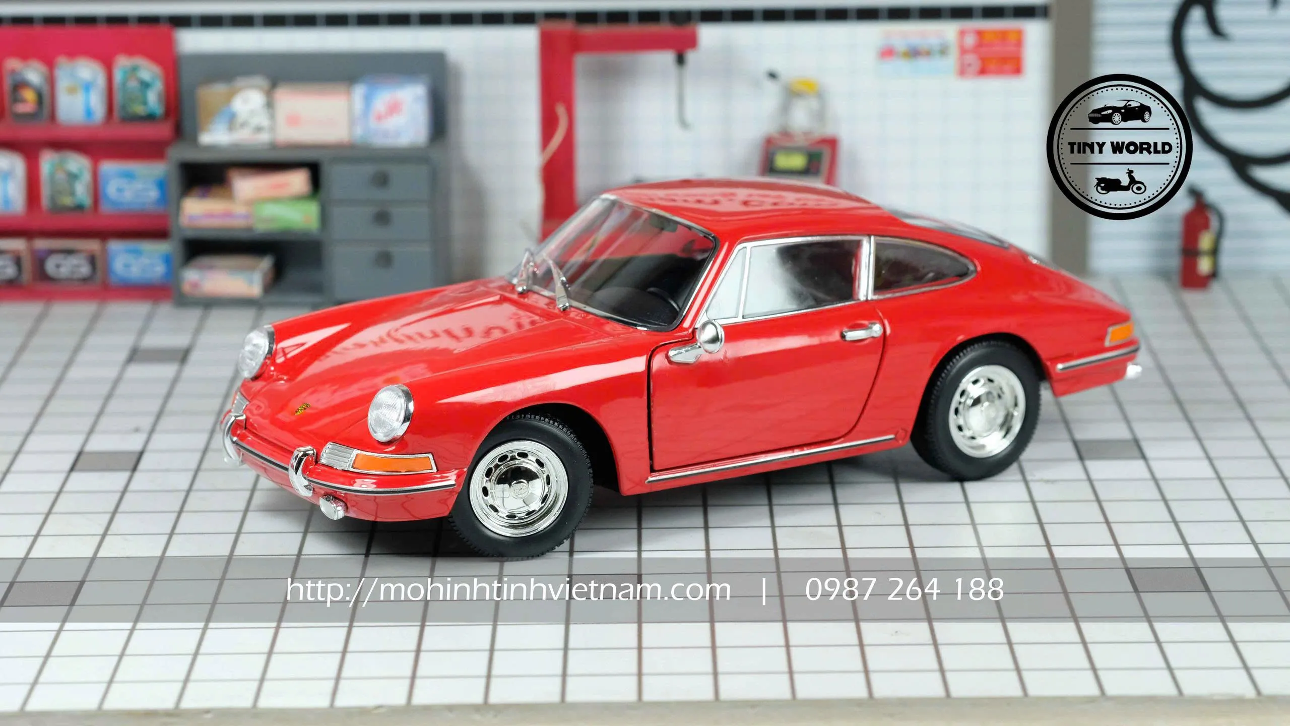 MÔ HÌNH Ô TÔ PORSCHE 911 1964 (ĐỎ) 1:24 WELLY