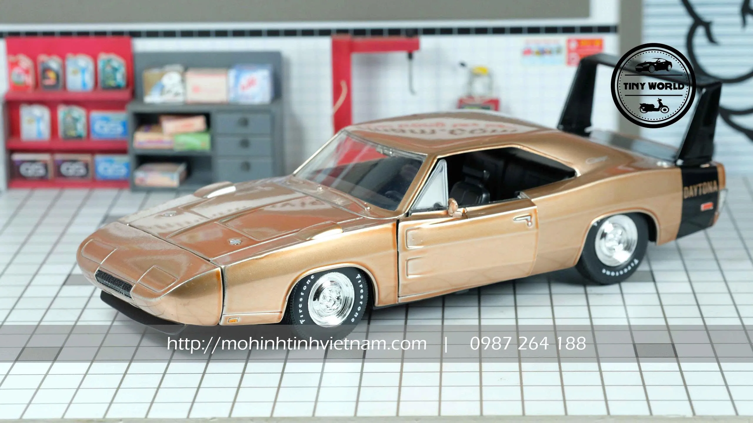MÔ HÌNH Ô TÔ DODGE CHARGER DAYTONA 1969 (GOLD) 1:24 JADA