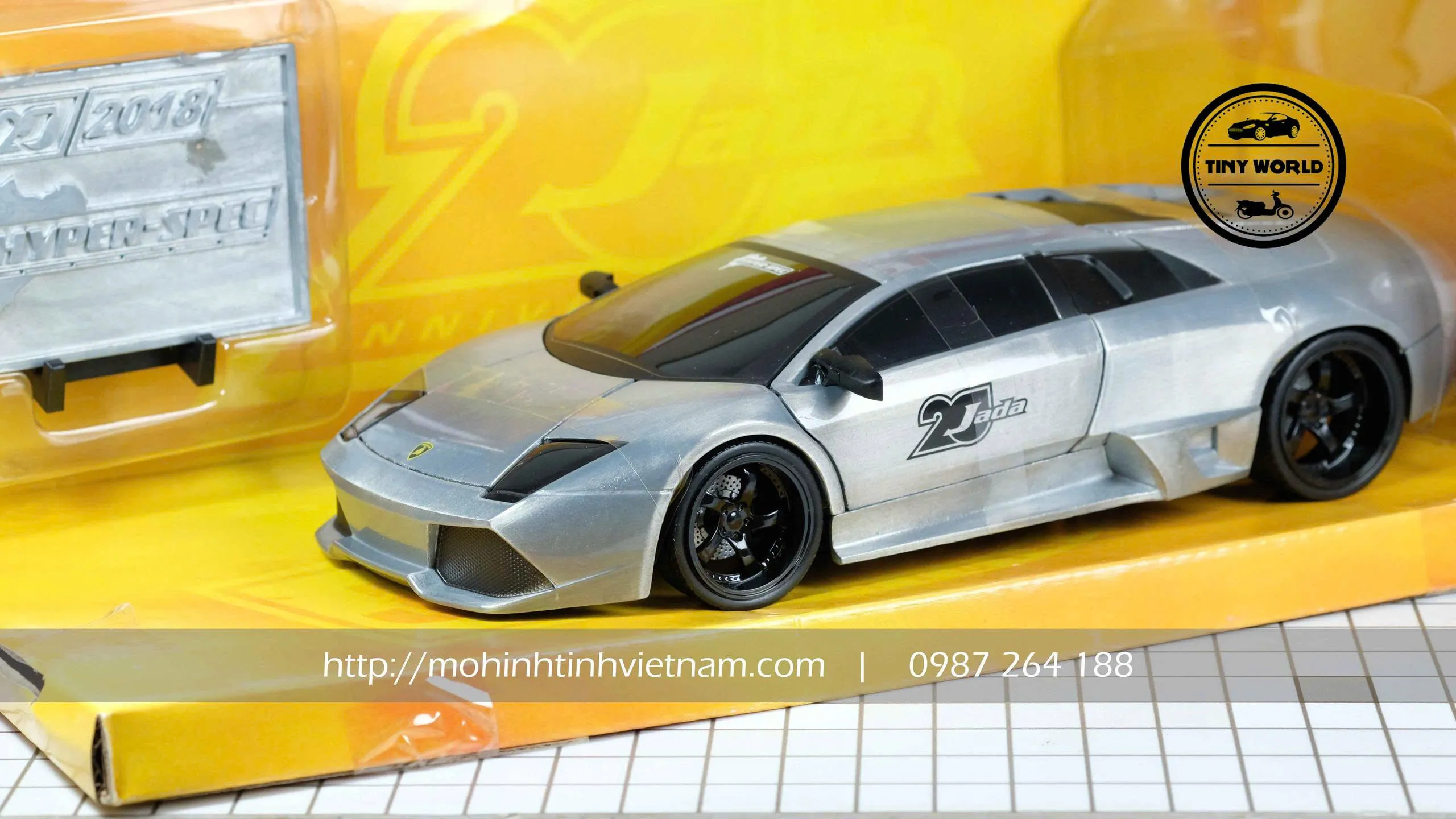 MÔ HÌNH Ô TÔ LAMBORGHINI MURCIELAGO HYPER SPEC 20TH ANNIVERSARY (BẠC) 1:24 JADA
