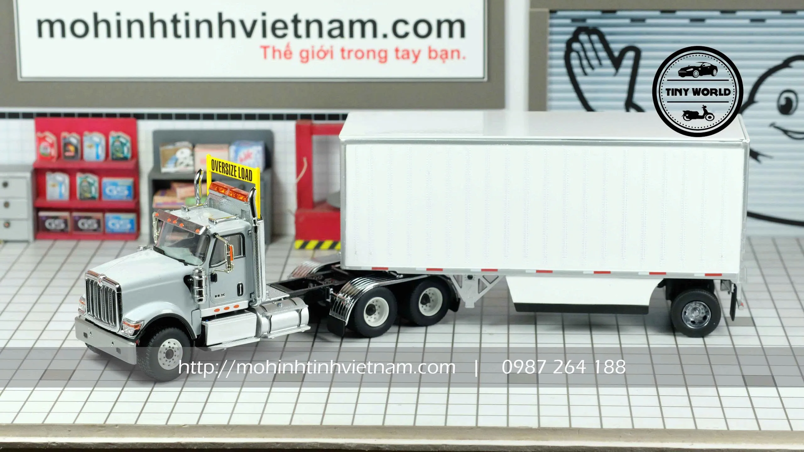 MÔ HÌNH Ô TÔ WESTERN STAR + THÙNG (XÁM) 1:50 DIECAST MASTERS