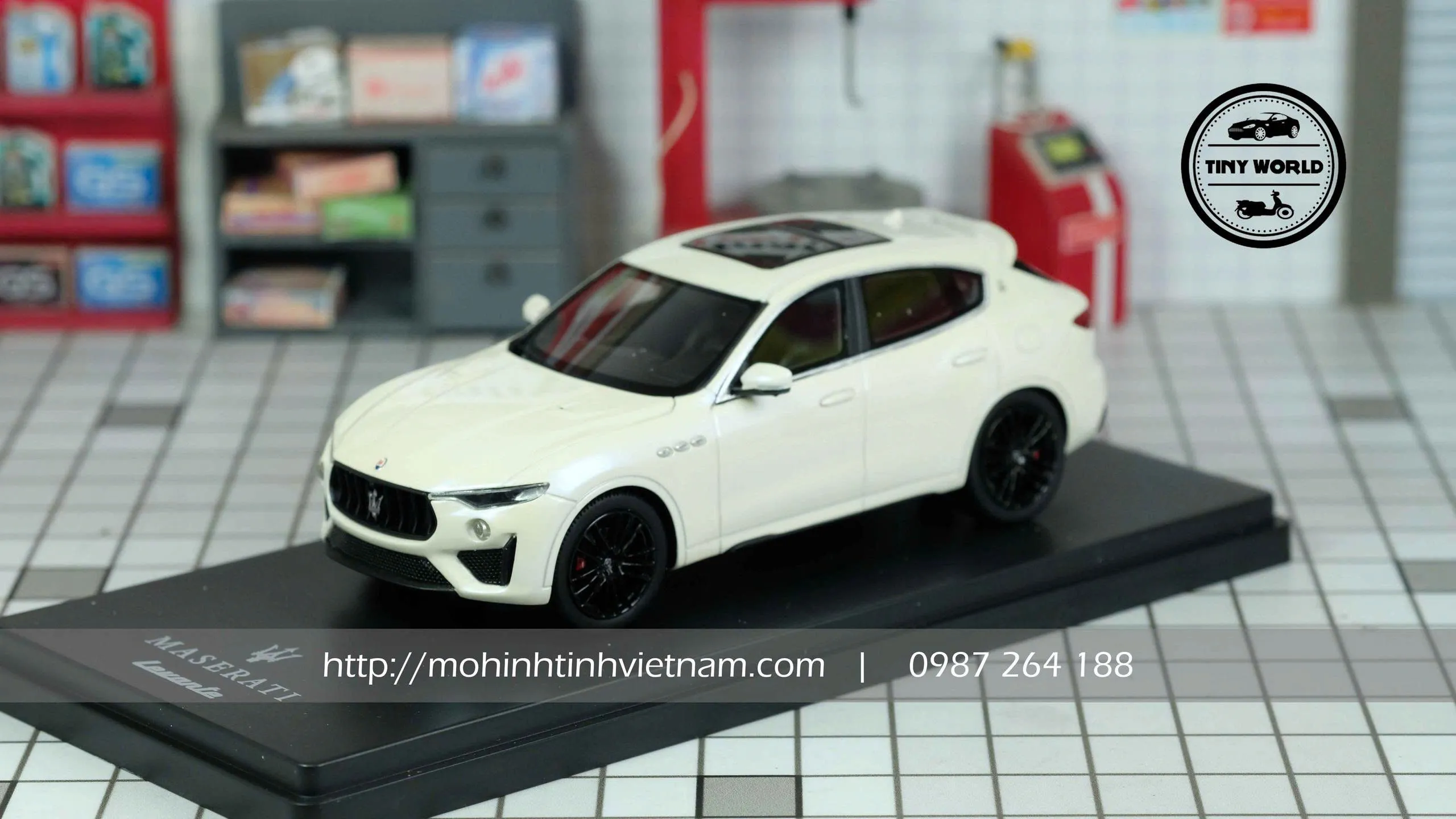 MÔ HÌNH Ô TÔ MASERATI LEVANTE V8 TROFEO (TRẮNG) 1:43 TSM MODEL