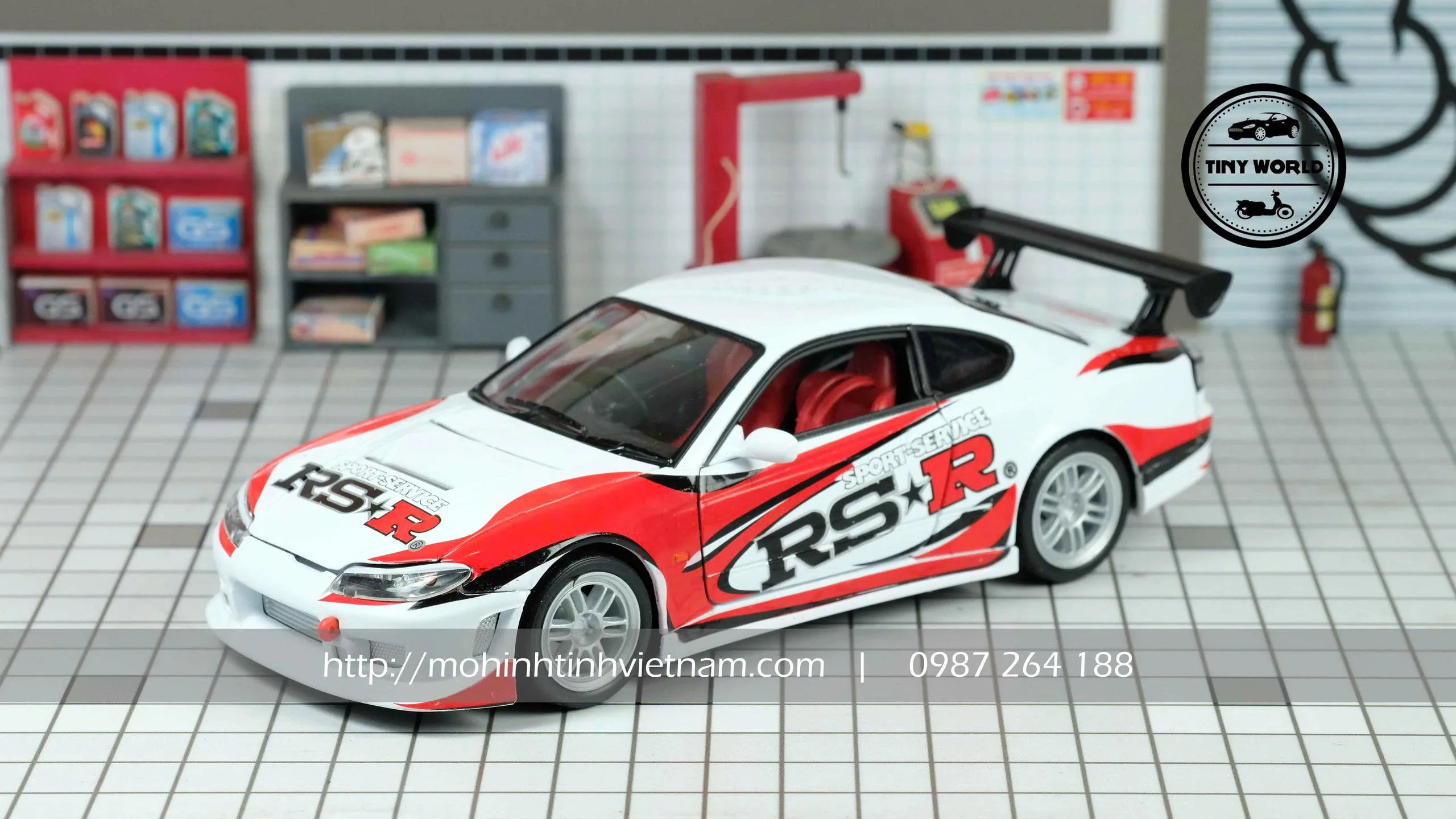 MÔ HÌNH Ô TÔ NISSAN SILVIA (S15) RS-R (TRẮNG) 1:24 WELLY