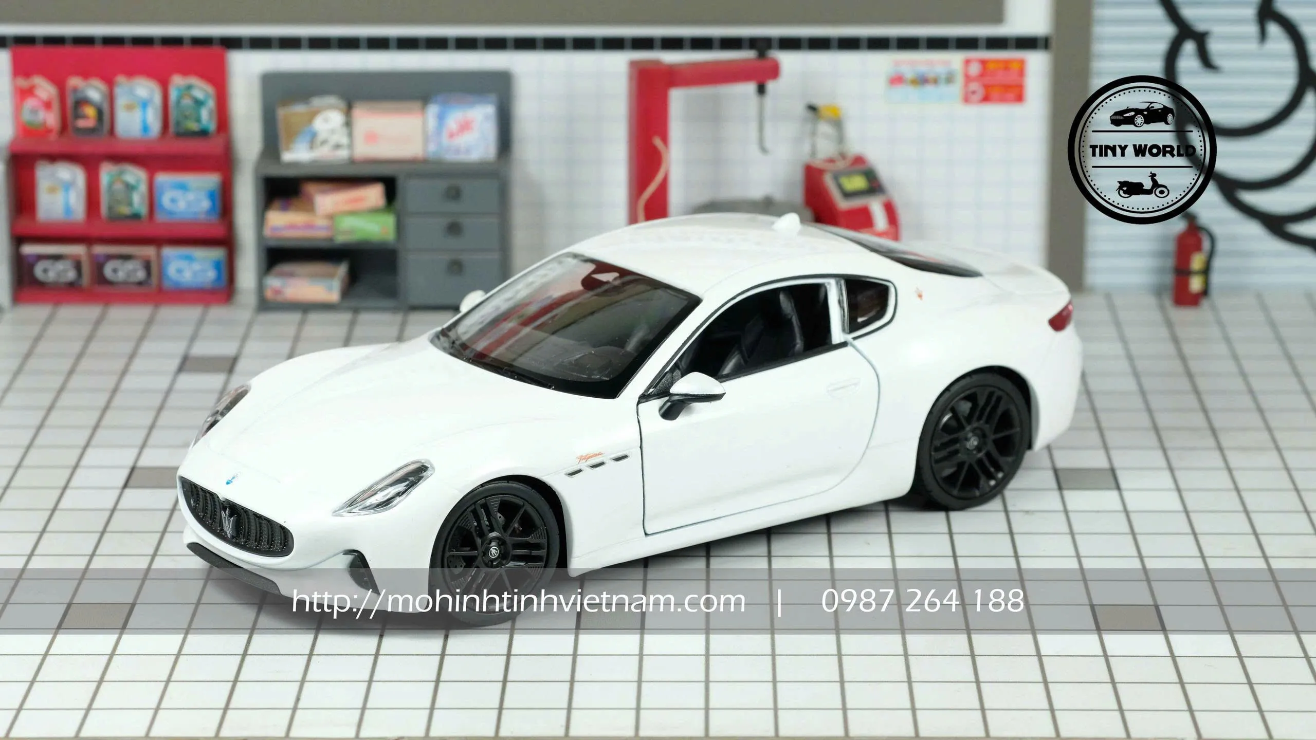 MÔ HÌNH Ô TÔ MASERATI GRANTURISMO FOLGORE 2023 (TRẮNG) 1:24 WELLY