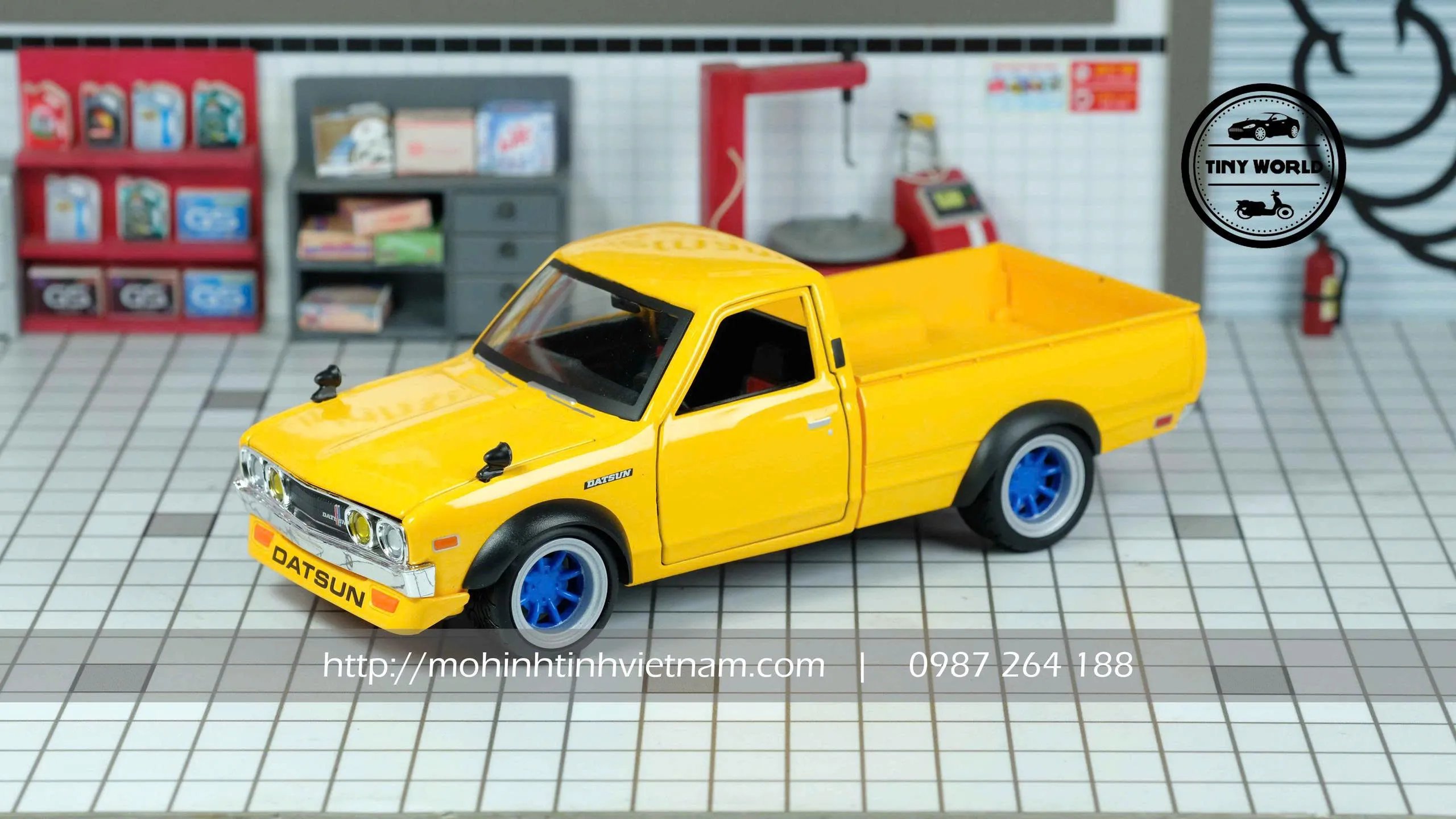 MÔ HÌNH Ô TÔ DATSUN 620 PICK-UP 1973 (VÀNG) 1:24 WELLY