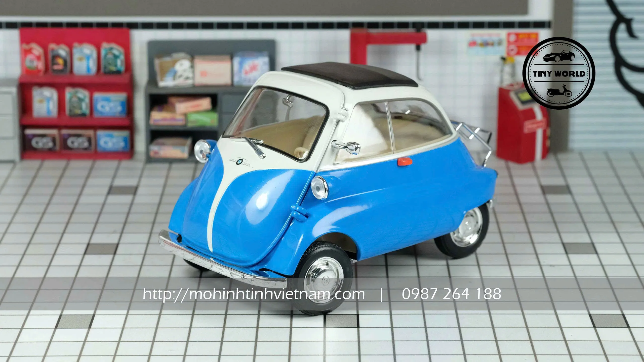 MÔ HÌNH Ô TÔ BMW ISETTA (XANH) 1:18 WELLY