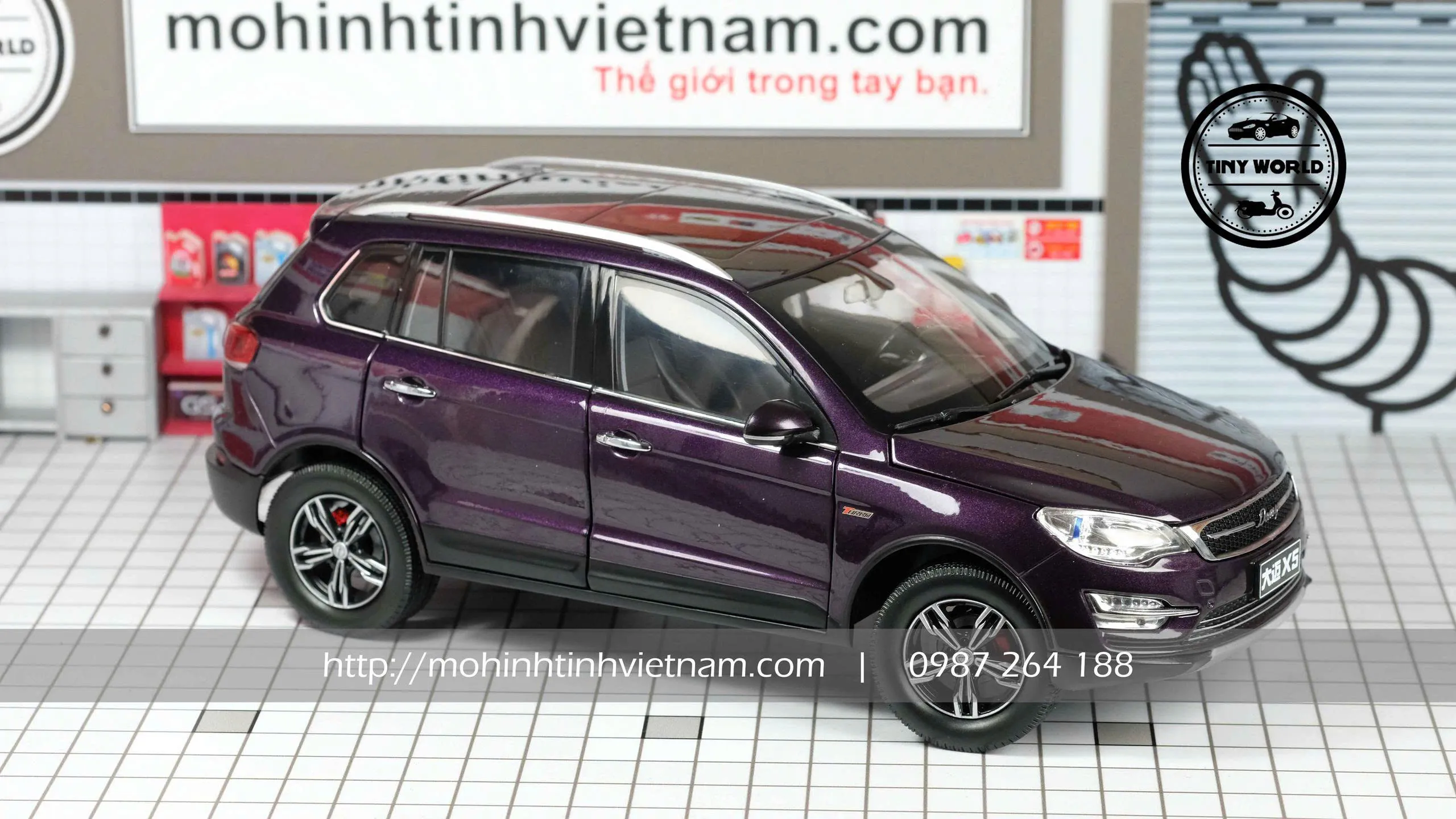 MÔ HÌNH Ô TÔ ZOTYE DAMAI X5 (TÍM) 1:18 DEALER