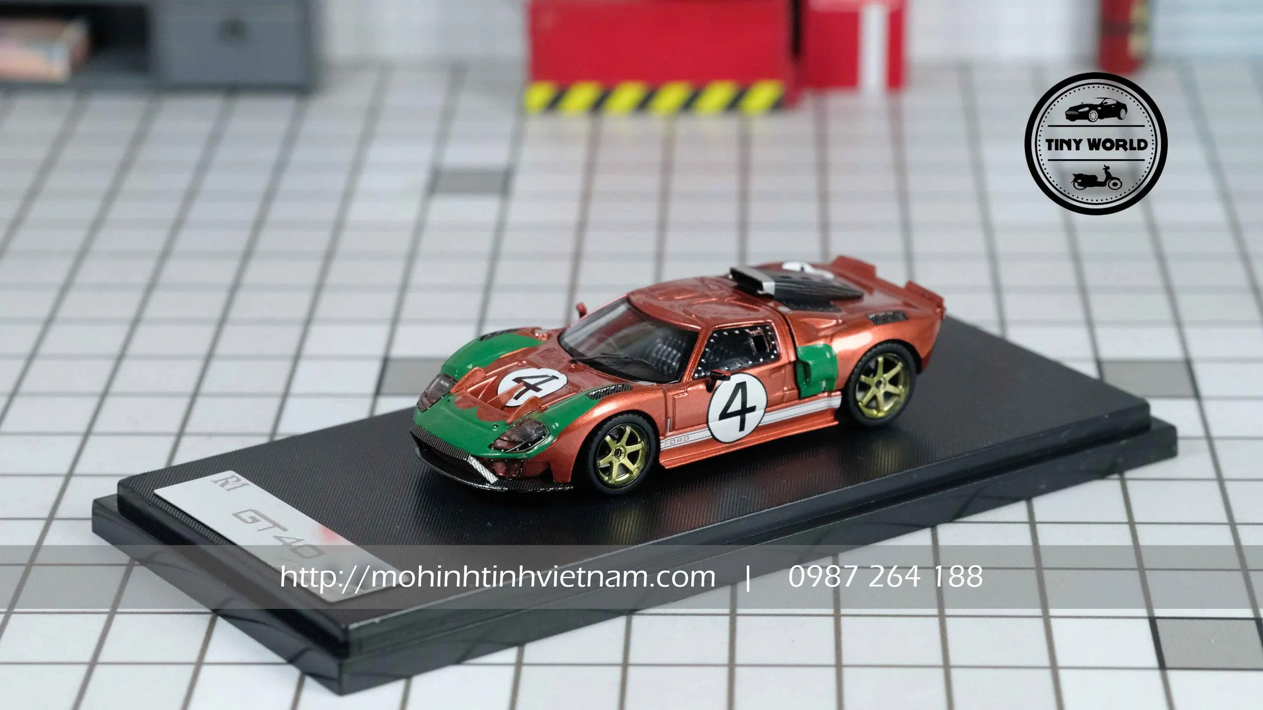 MÔ HÌNH Ô TÔ FORD GT #4 LIMITED EDITION 399PCS (ĐỎ) 1:64 RM RHINO