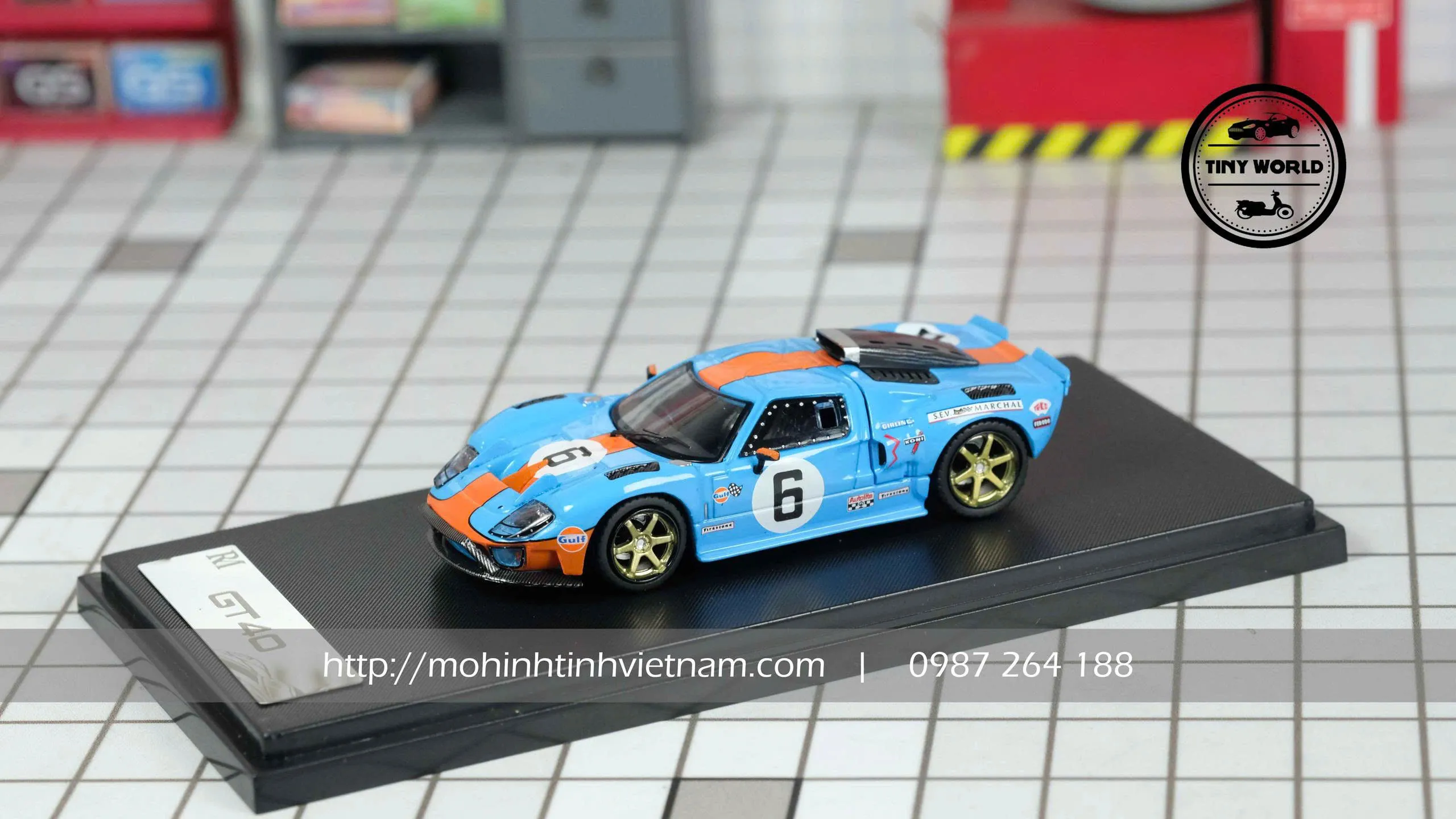 MÔ HÌNH Ô TÔ FORD GT #6 LIMITED EDITION 599PCS (XANH) 1:64 RM RHINO