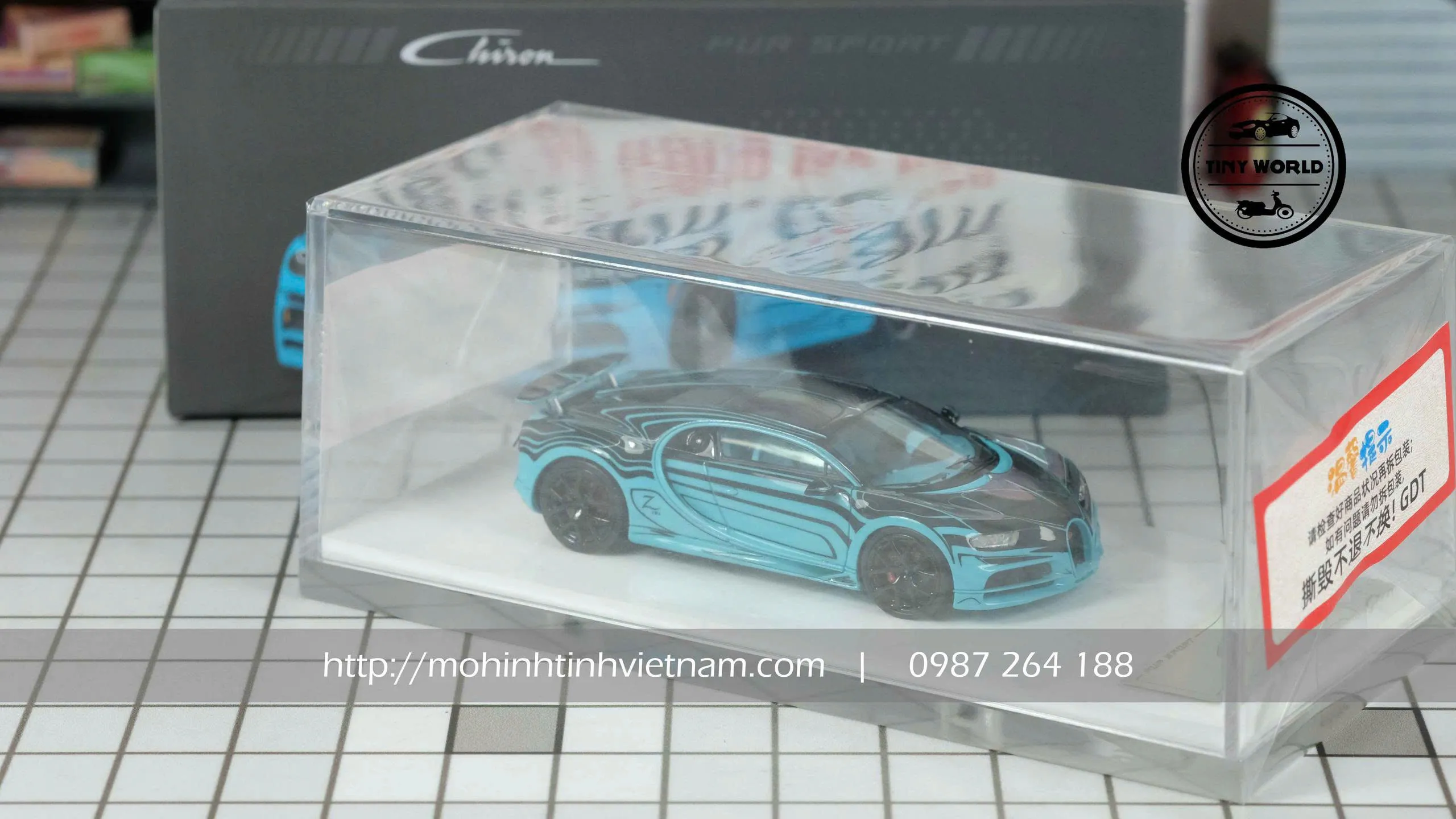 MÔ HÌNH Ô TÔ BUGATTI CHIRON (XANH) 1:64 LJM