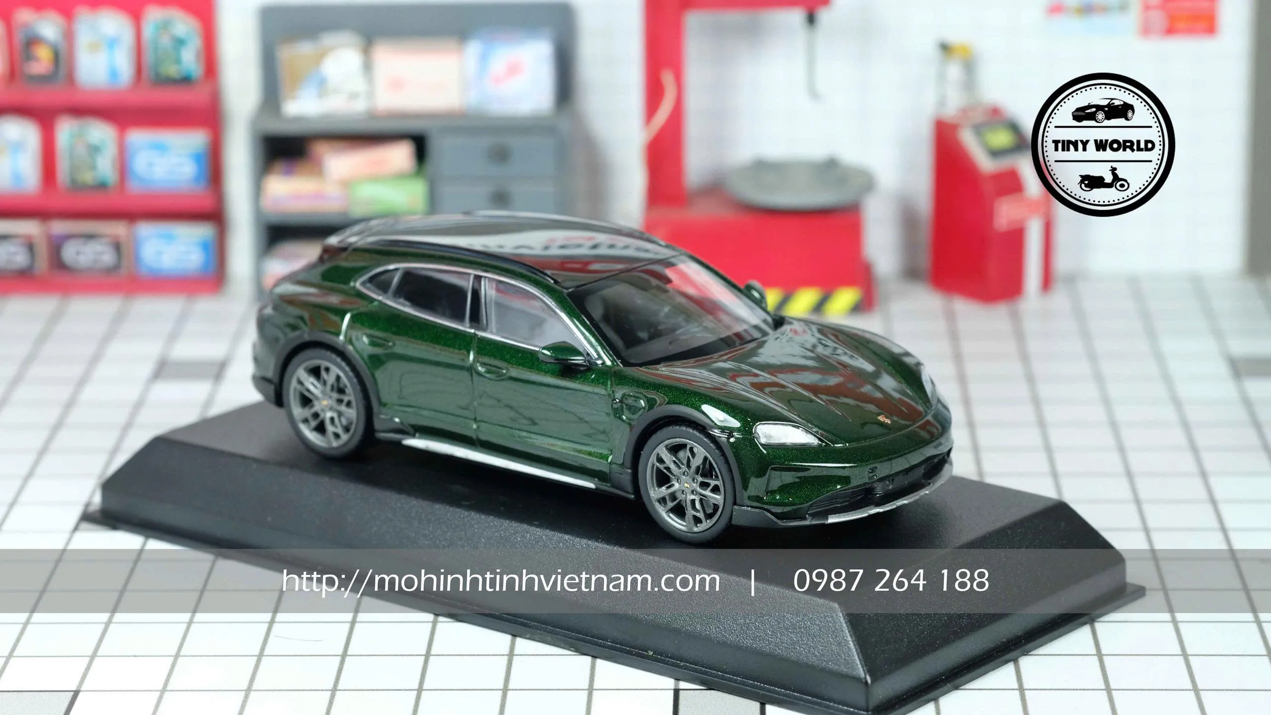 MÔ HÌNH Ô TÔ PORSCHE TAYCAN 4S CROSS TURISMO (XANH) 1:43 DEALER