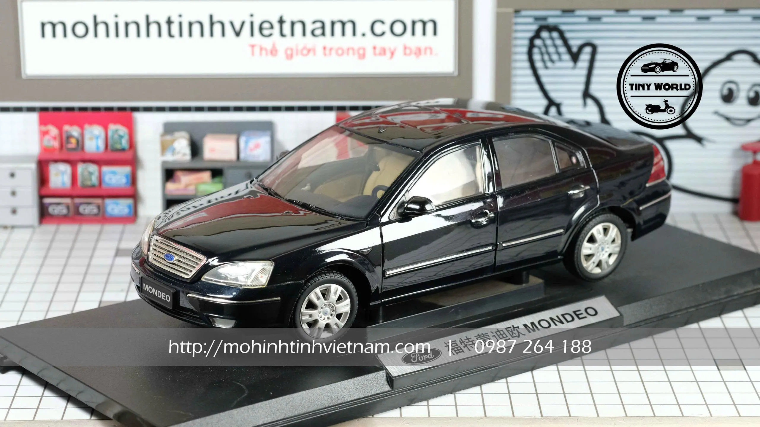 MÔ HÌNH Ô TÔ FORD MONĐEO 2004 (ĐEN) 1:18 PAUDI