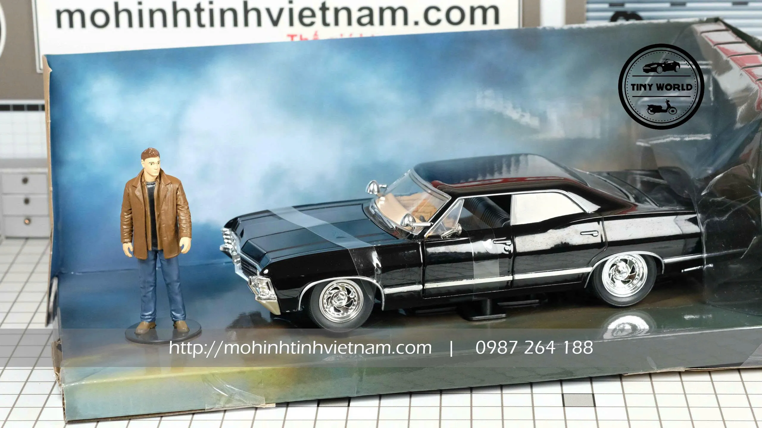 MÔ HÌNH Ô TÔ MÔ HÌNH Ô TÔ CHEVROLET IMPALA SPORT SEDAN 1967 (ĐEN) 1:24 JADA